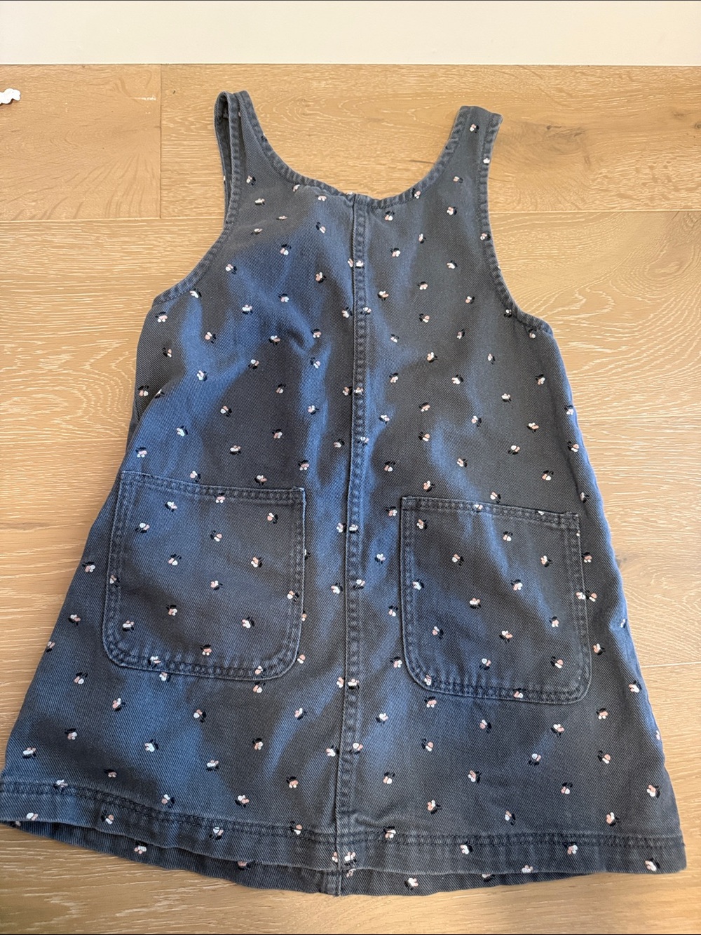 Girls' Charcoal Floral Pinafore Dress 6/7